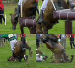 Queda violenta de cavalo em Concurso Completo de Equitação nas Olimpíadas Rio 2016 (Imagem: Reprodução/Globo Play)
